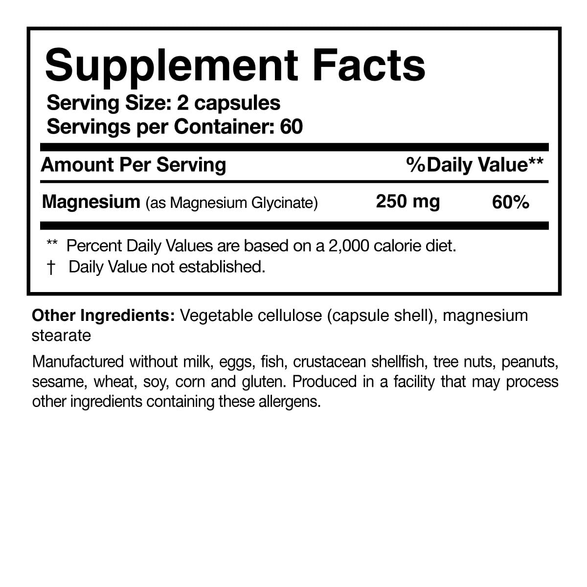 Researched Nutritionals Magnesium Glycinate Capsules - 125mg High Absorption Magnesium Glycinate Supplement to Support Healthy Bones and Energy Production - Vegan & Non-GMO (120 Capsules) - Maple Wellness Supplements