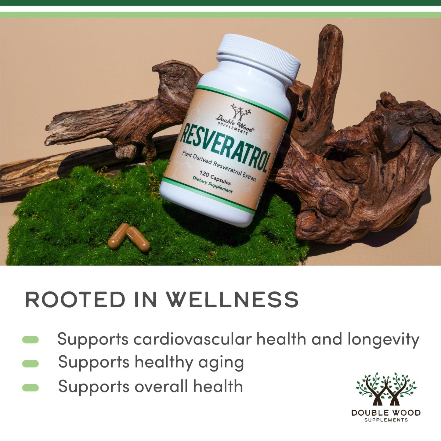 Resveratrol Supplement 500mg Per Serving, 120 Capsules (Resveratrol Polygonum Root Extract Providing 50% Trans Resveratrol) - Maple Wellness Supplements