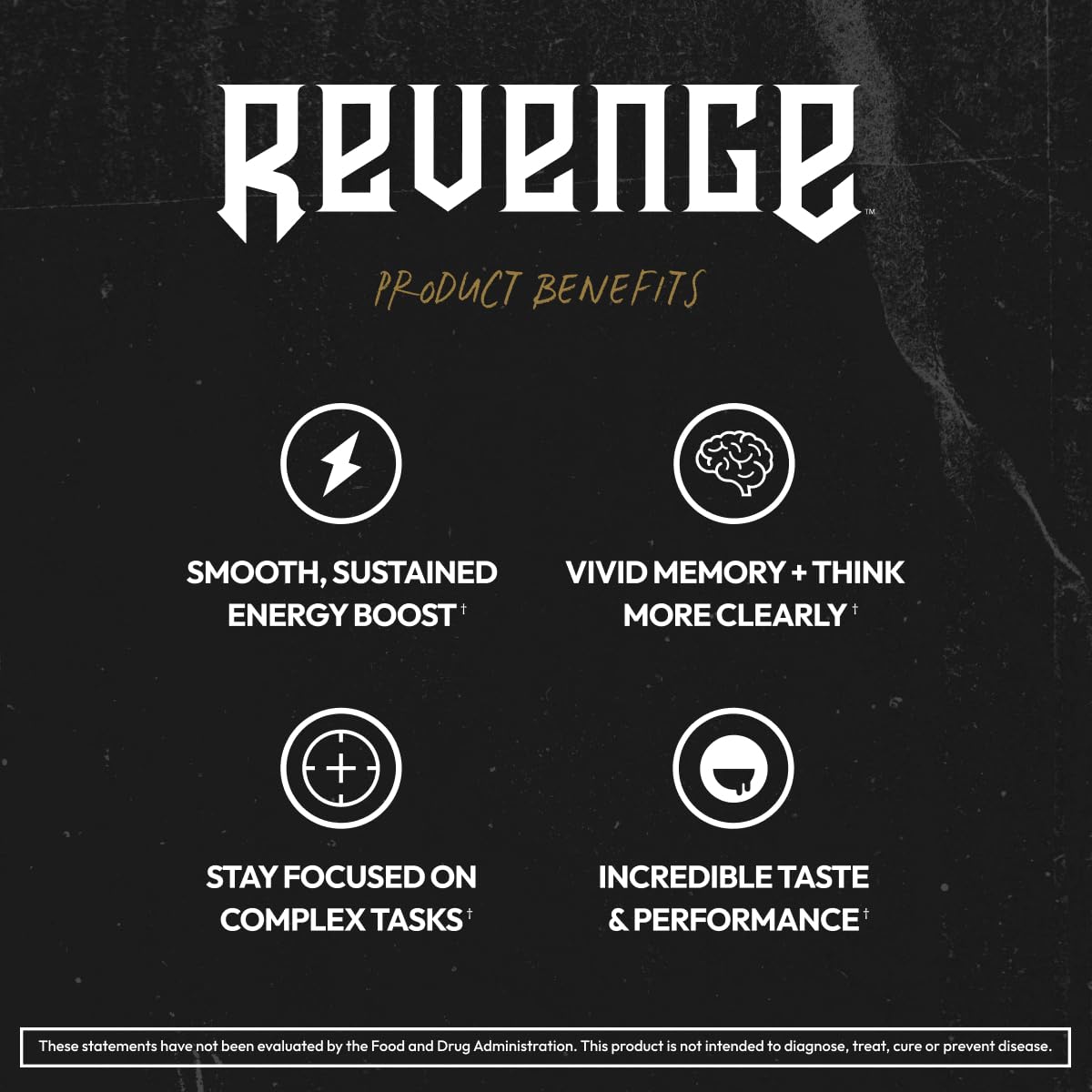 REVENGE BLK FLG Energy Drink Mix – Healthy Coffee Alternative with Natural Caffeine & Nootropics – Focus & Clean Energy Supplement – Sugar Free – 15 On-The-Go Stick Packs - Maple Wellness Supplements
