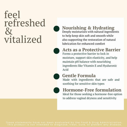 Revita Vaginal Moisturizer Cream, Hormone-Free Vaginal Moisturizer with Shea Butter, Hyaluronic Acid, Cocoa Butter, Vitamin E, Natural Oils & Beeswax - Gentle Hydration for Comfort & Balance, 1.8oz - Maple Wellness Supplements