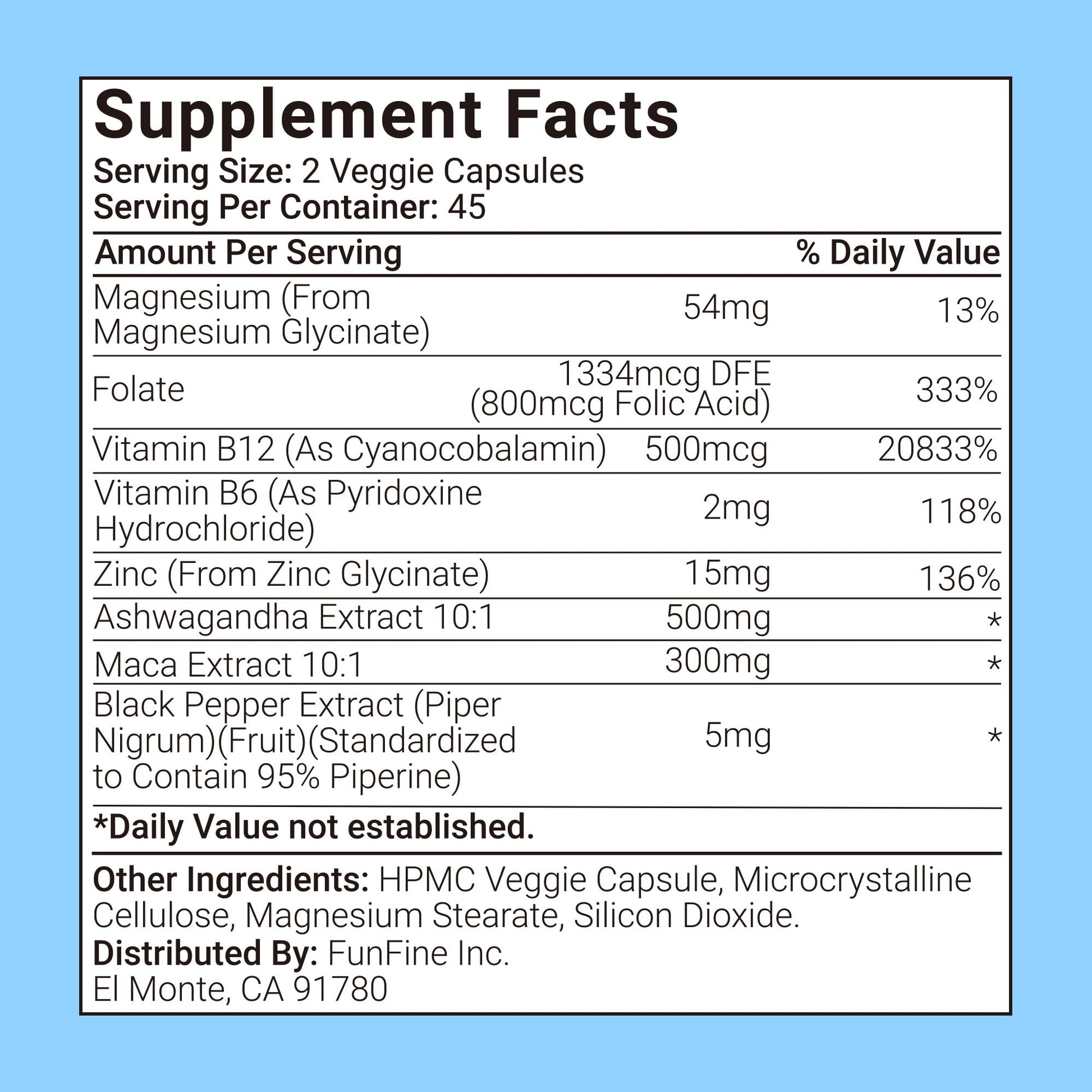 RevitaPlus 8-in-1 Ashwagandha Supplements with B12 B6 Magnesium Maca Zinc Folate, Cortisol Supplements for Women and Men Supports Stress Relief, Sleep, Energy, Focus(90 Capsules) - Maple Wellness Supplements