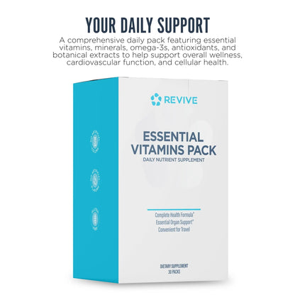 Revive MD Essential Vitamin Packs for Men & Women – Daily Multivitamin Packets with Arjuna & Turmeric Extract – Supports Heart, Joint & Organ Health - Maple Wellness Supplements