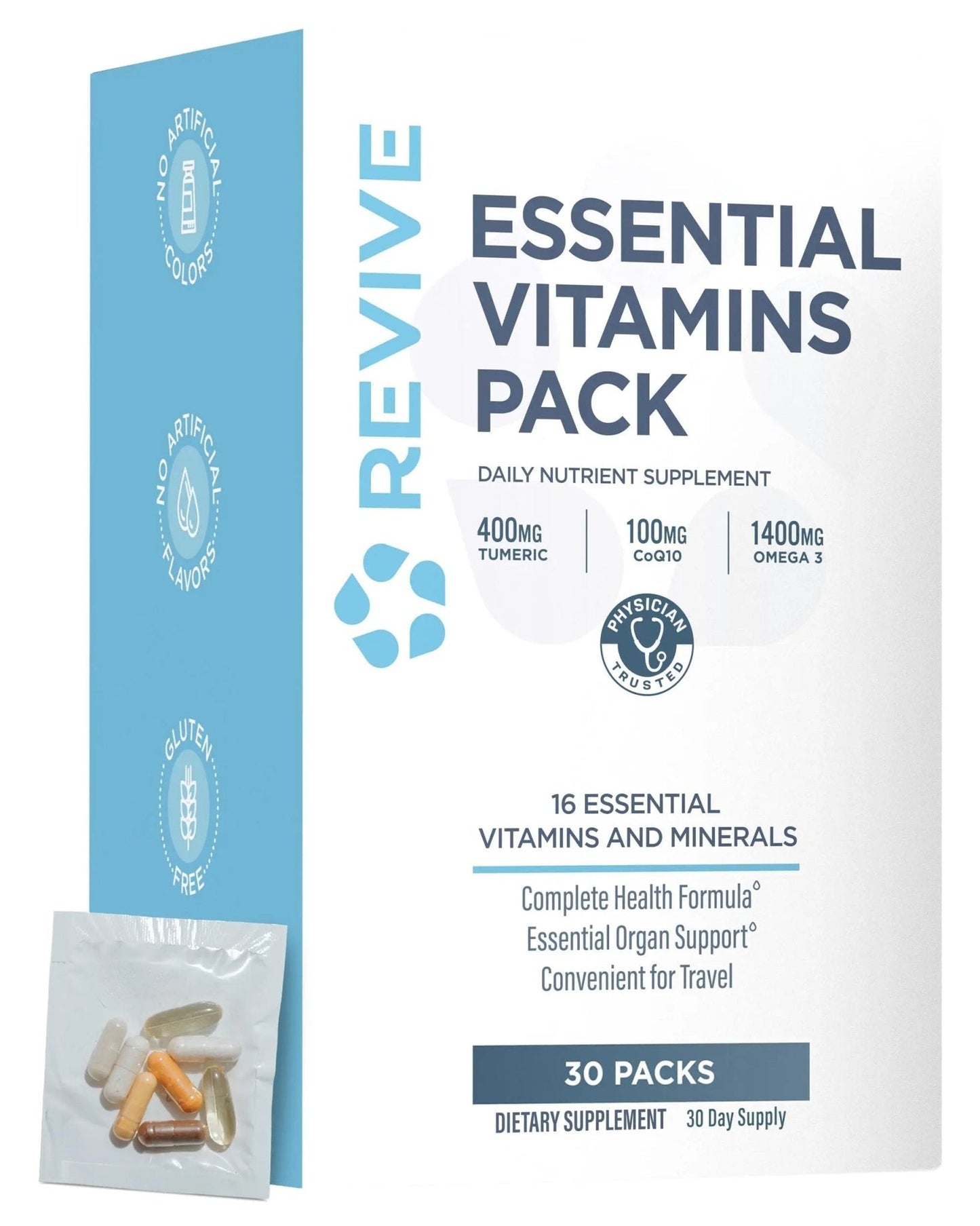 Revive MD Essential Vitamin Packs for Men & Women – Daily Multivitamin Packets with Arjuna & Turmeric Extract – Supports Heart, Joint & Organ Health - Maple Wellness Supplements