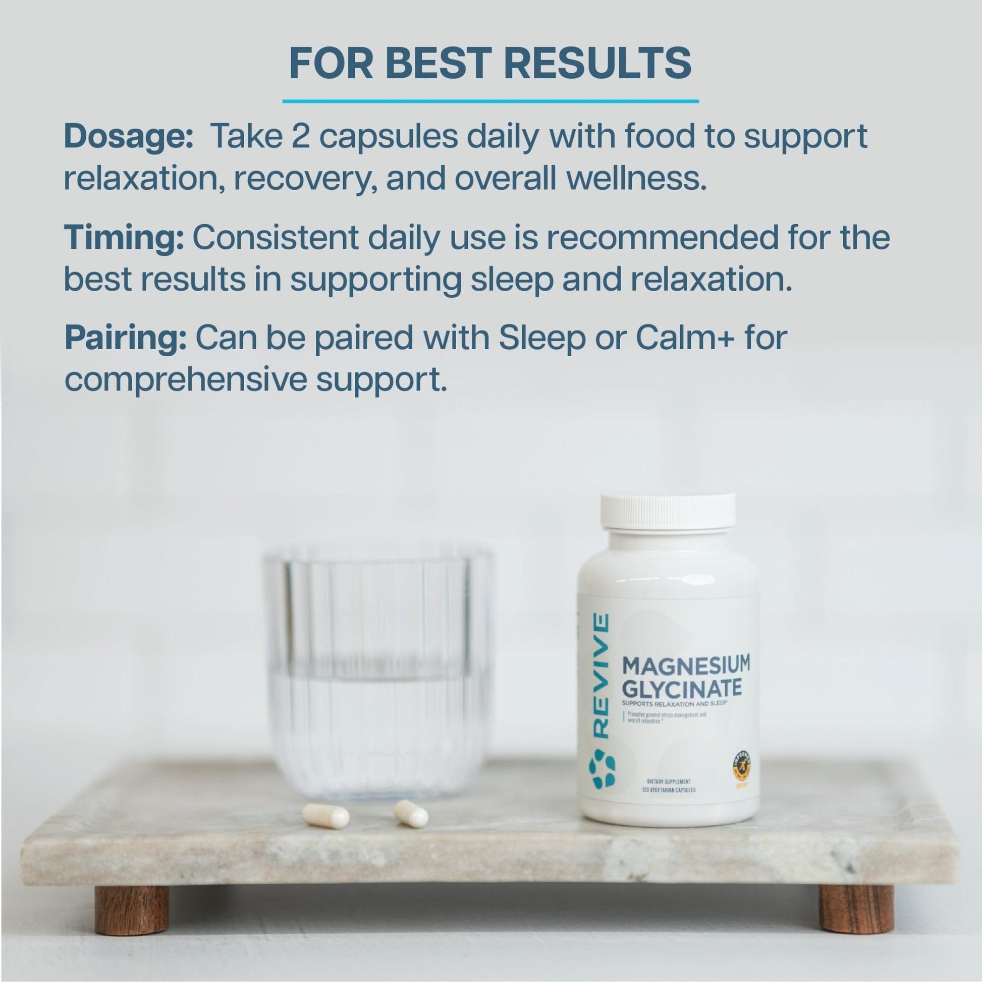 Revive MD Pure Magnesium Glycinate 200mg – High Absorption Supplement for Relaxation, Stress Relief, Sleep & Memory Support – Promotes Strong Bones - Maple Wellness Supplements