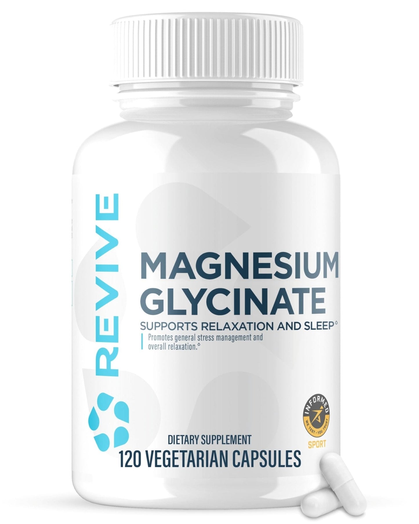 Revive MD Pure Magnesium Glycinate 200mg – High Absorption Supplement for Relaxation, Stress Relief, Sleep & Memory Support – Promotes Strong Bones - Maple Wellness Supplements