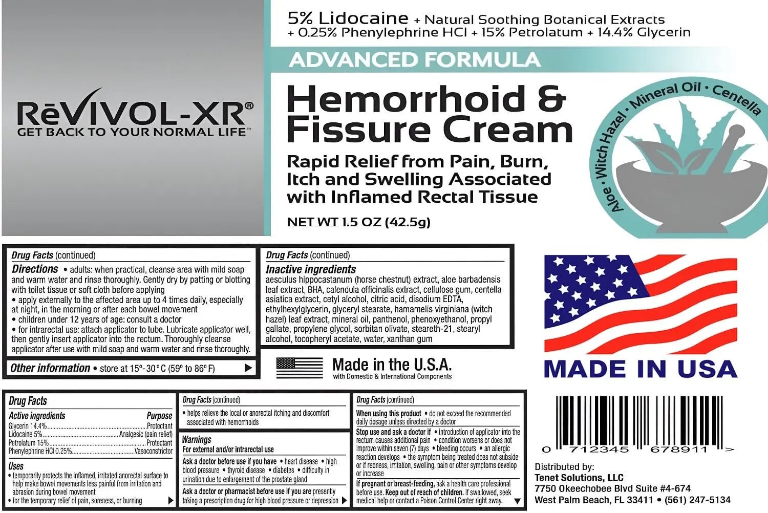 REVIVOL-XR Advanced Hemorrhoid Treatment. 5% Lidocaine + Shrinks + Protects Skin + Aloe + Witch Hazel + Botanicals, External & Internal Use. Most Complete OTC Ointment + Fissure Cream. Made in USA. - Maple Wellness Supplements