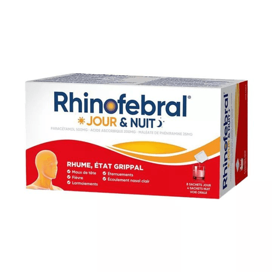 Rhinofebral Day & Night Cold Flu Condition 12 sachets - Maple Wellness Supplements