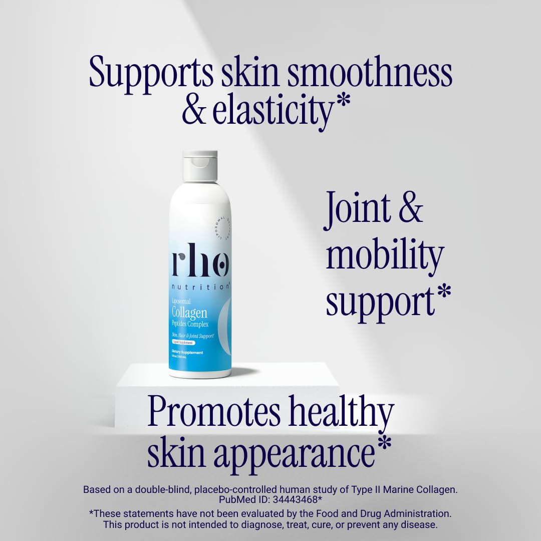 Rho Nutrition Liposomal Collagen Peptides - High-Absorption Liquid Collagen Supplement - Supports Skin Elasticity, Joint Health - Maple Wellness Supplements