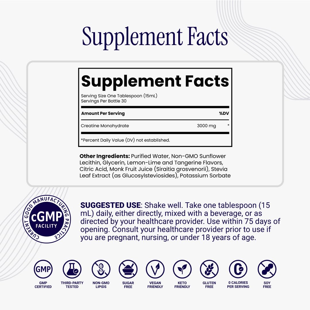 Rho Nutrition Liposomal Creatine Monohydrate - Ultra High Absorption Liquid Creatine Supplement – Promotes Lean Muscle Mass & Recovery, Supports Brain Function - Maple Wellness Supplements