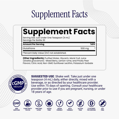 Rho Nutrition Liposomal Glutathione - Ultra High Absorption Liquid Glutathione Supplement - Supports Natural Detoxification, Immune System, Skin Health - Maple Wellness Supplements