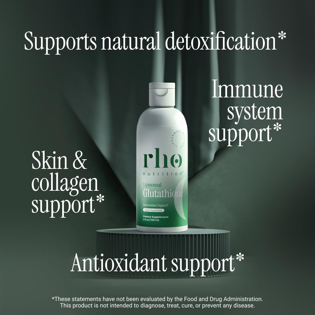 Rho Nutrition Liposomal Glutathione - Ultra High Absorption Liquid Glutathione Supplement - Supports Natural Detoxification, Immune System, Skin Health - Maple Wellness Supplements