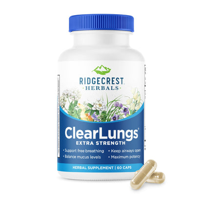 RidgeCrest Herbals ClearLungs Extra Strength, Daily Health Supplement, Natural Lung and Nasal Wellness Formula - Maple Wellness Supplements