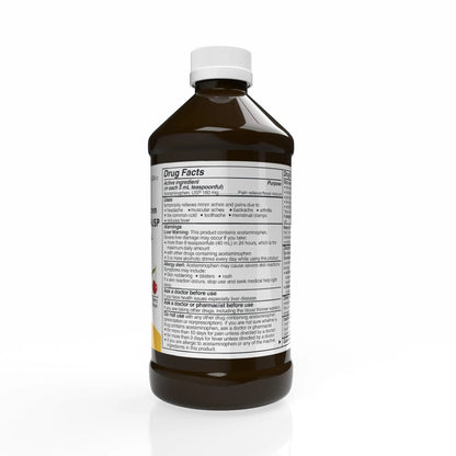 Rising Health Acetaminophen Oral Solution USP, 160 mg/5 mL | Pain & Fever Reliever | Cherry Flavor | Available in 118 mL & 473 mL (118ml - 4oz) - Maple Wellness Supplements