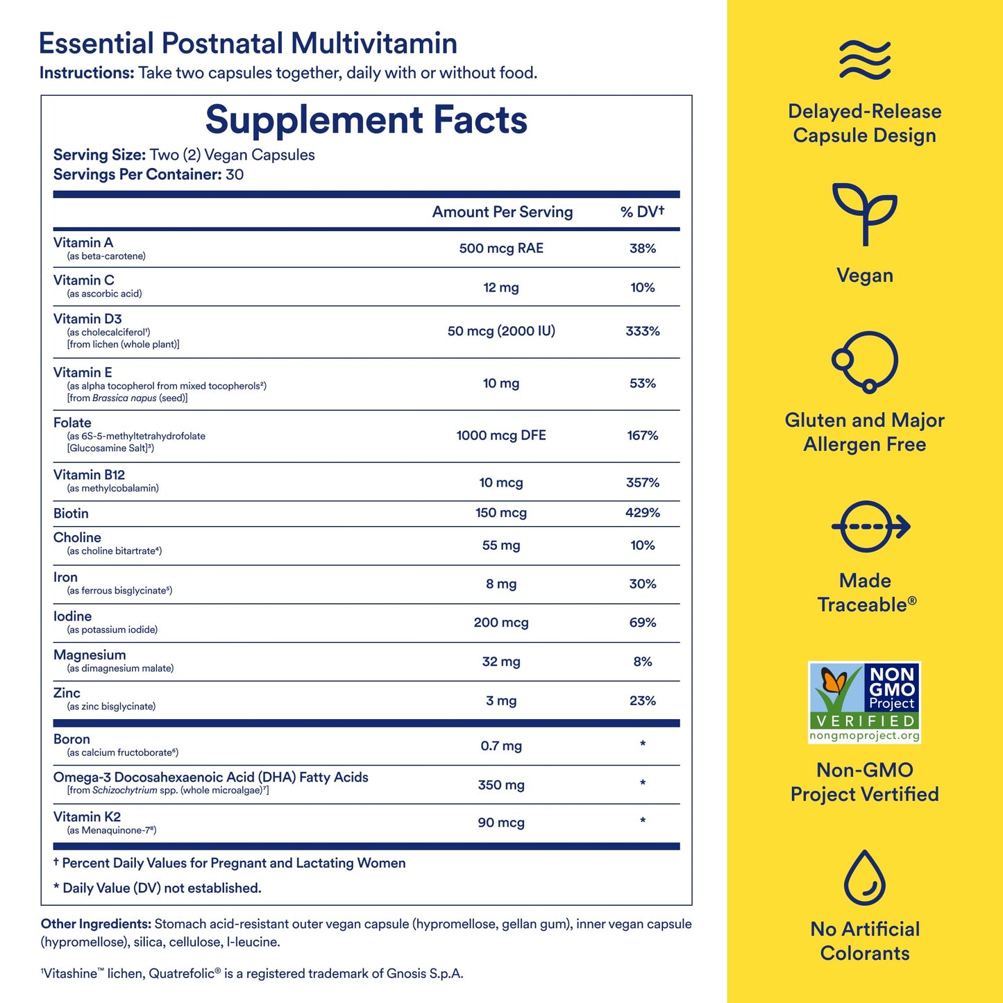 Ritual Essential for Women Postnatal Multivitamin - Postpartum Vitamin - Omega-3 DHA & Choline for Lactation Support, Vitamin A, C, D3 & Zinc - Maple Wellness Supplements