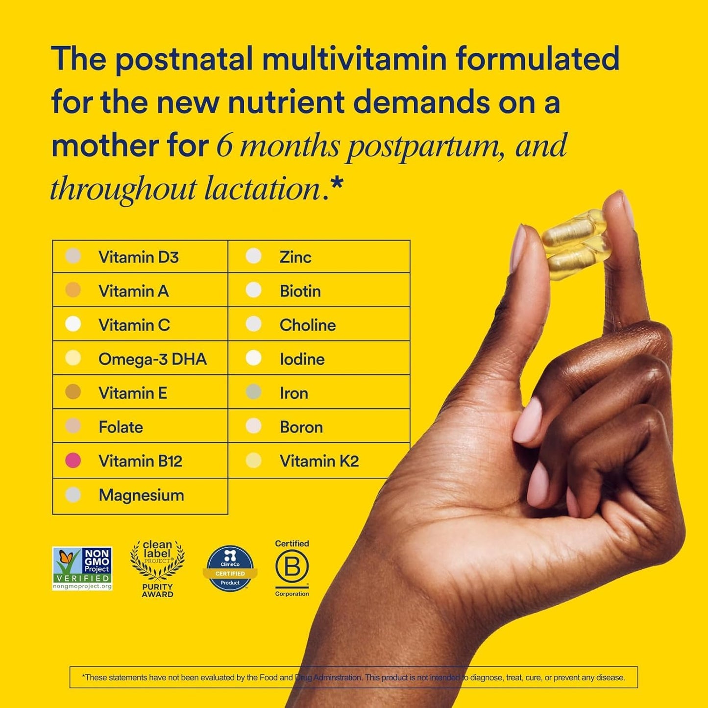 Ritual Essential for Women Postnatal Multivitamin - Postpartum Vitamin - Omega-3 DHA & Choline for Lactation Support, Vitamin A, C, D3 & Zinc - Maple Wellness Supplements