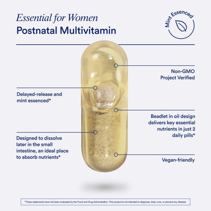 Ritual Essential for Women Postnatal Multivitamin - Postpartum Vitamin - Omega-3 DHA & Choline for Lactation Support, Vitamin A, C, D3 & Zinc - Maple Wellness Supplements