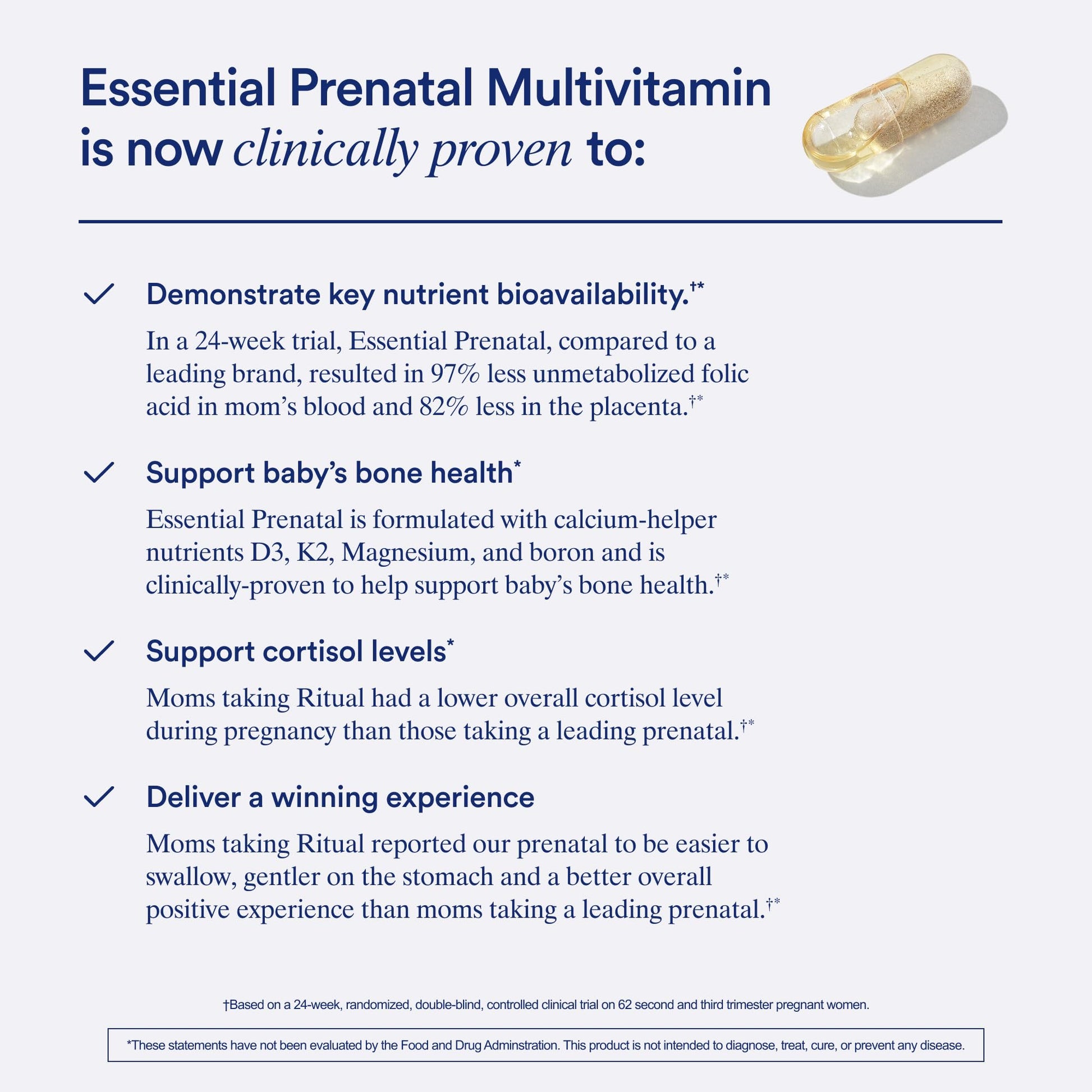 Ritual Essential for Women Prenatal Multivitamin: Folate & Choline for Neural Tube Support, Omega-3 DHA for Fetal Brain Development, Iron, Calcium-Helper D3 & K2, Non-GMO, Vegan, Citrus, 30 Days - Maple Wellness Supplements