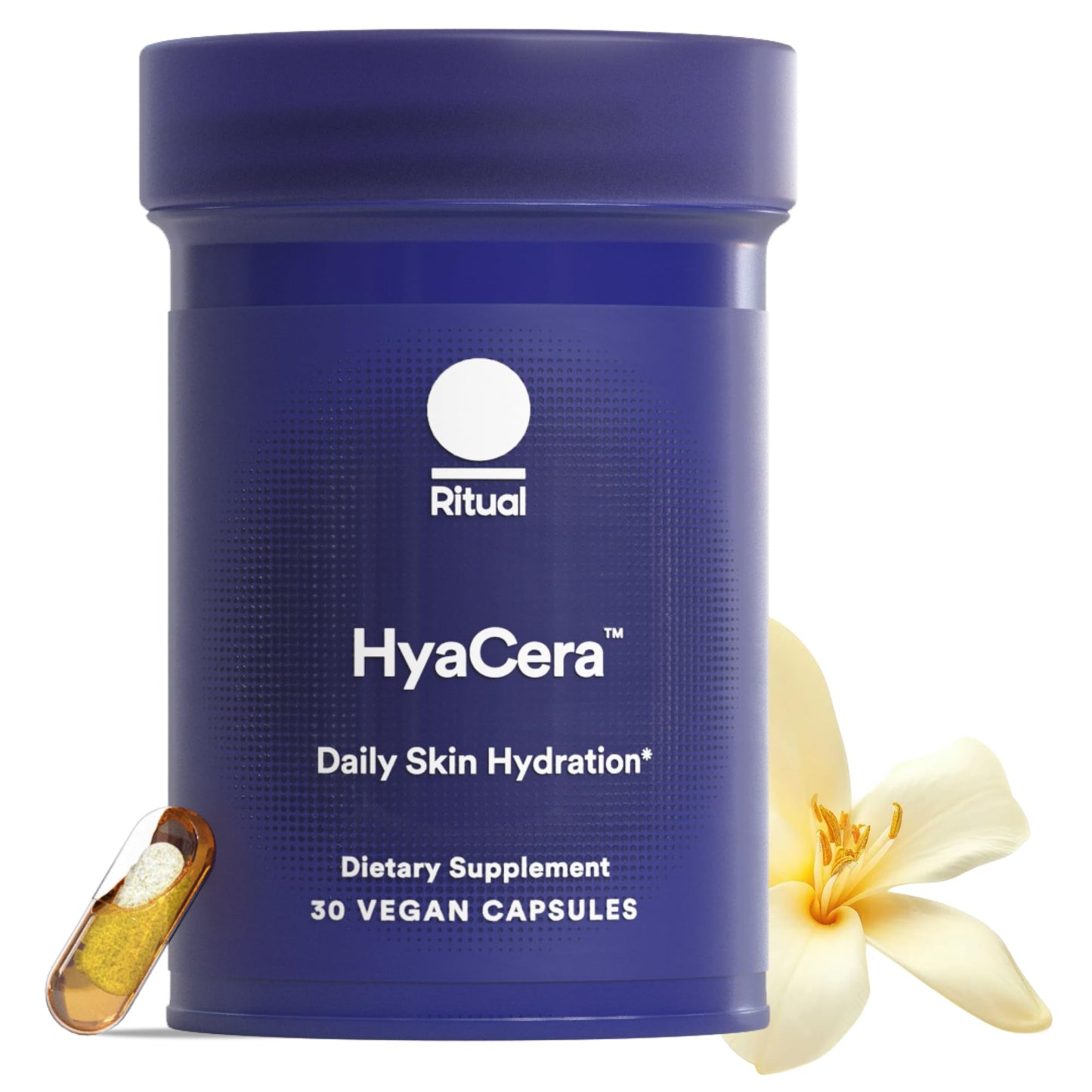 Ritual HyaCera Skin Supplement for Wrinkle Support, with Hyabest® and Ceratiq® for Skin Hydration Support, Hyaluronic Acid, Glycolipids, Ceramides, Gluten Free, Non GMO, Vanilla Essence, 30 Day Supply - Maple Wellness Supplements