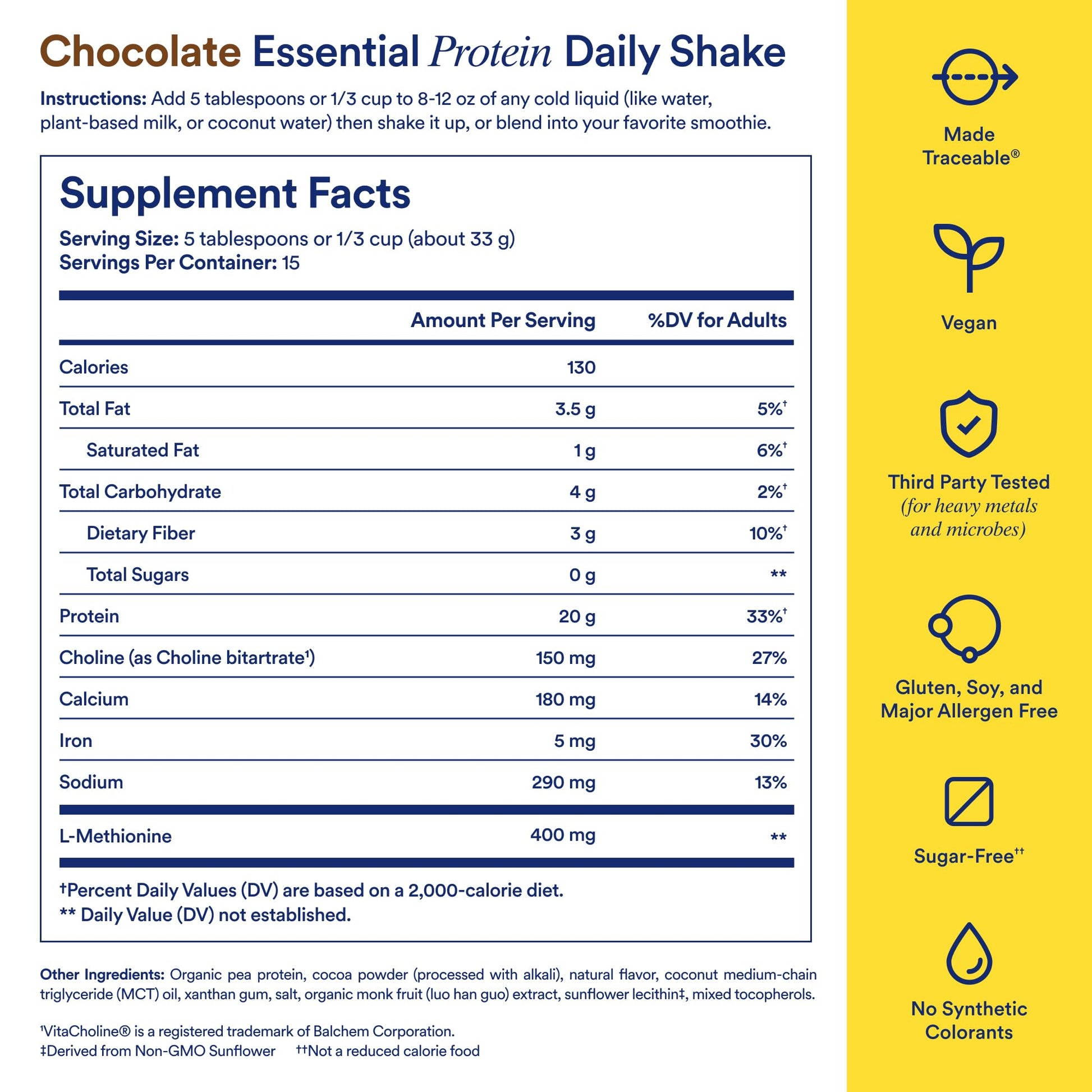 Ritual Pea Protein Powder with BCAA: 20g Organic Vegan Plant-Based Protein from Regenerative Farms in North America, Complete Amino Acid Profile, Gluten Free, Sugar Free‡, Dairy Free, Chocolate, 1 Lbs - Maple Wellness Supplements