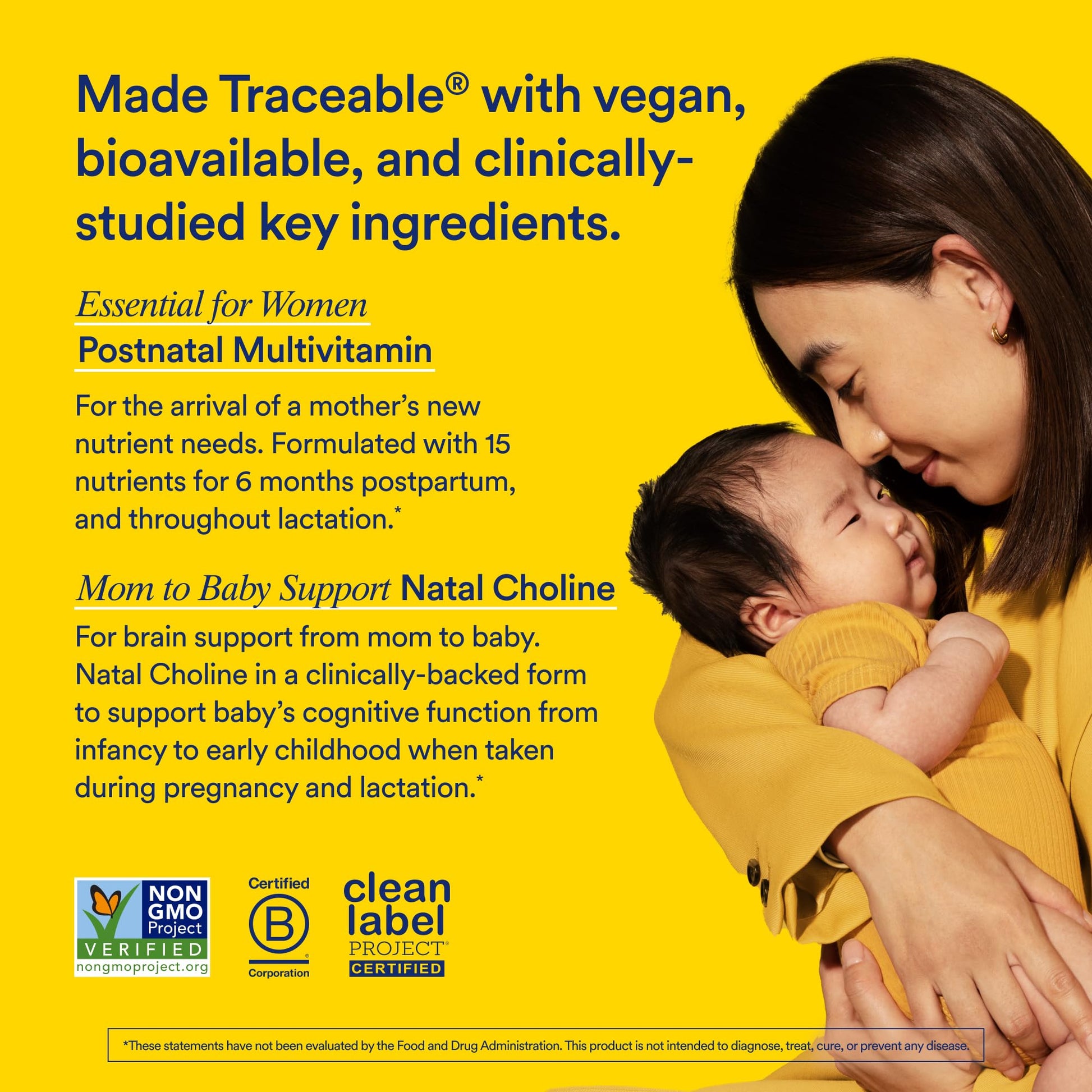 Ritual Postnatal Mom-to-Baby Set, Postpartum Multivitamin and Natal Choline Supplements, Supports Lactation, Immune Function, and Baby's Cognitive Function - Maple Wellness Supplements