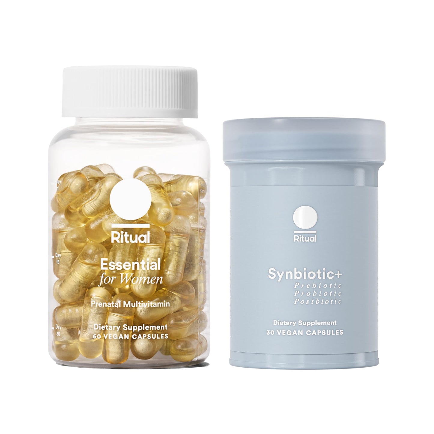 Ritual Prenatal Multivitamin and Gut Duo Supplements with Prenatal Vitamins and Synbiotic+: 3-in-1 Probiotic, Prebiotic, Postbiotic, Supports Pregnancy, and Gut Health, 30 Day Supply - Maple Wellness Supplements