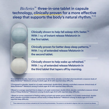 Ritual Sleep BioSeries™ Melatonin: Sleep Aid for Adults, Sleep Supplement with Time Released Capsules, Drug Free Sleep Vitamins for Adults for All Night Sleep Support, 20 Capsules - Maple Wellness Supplements