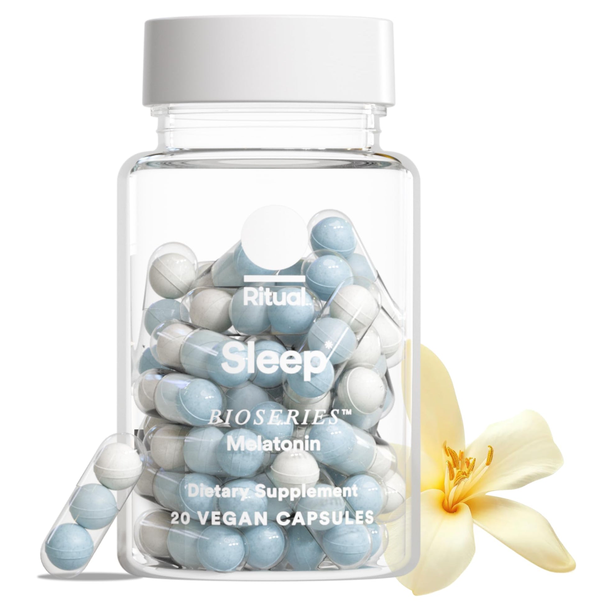 Ritual Sleep BioSeries™ Melatonin: Sleep Aid for Adults, Sleep Supplement with Time Released Capsules, Drug Free Sleep Vitamins for Adults for All Night Sleep Support, 20 Capsules - Maple Wellness Supplements