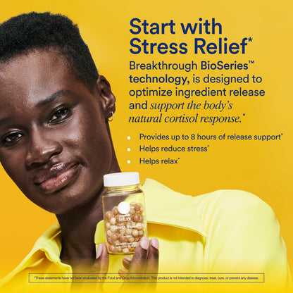 Ritual Stress Relief Supplement - Ashwagandha, L-Theanine, & Saffron - Helps Reduce Stress, Manage Cortisol, Promotes Calm, Relaxation* - All Day Support - Maple Wellness Supplements
