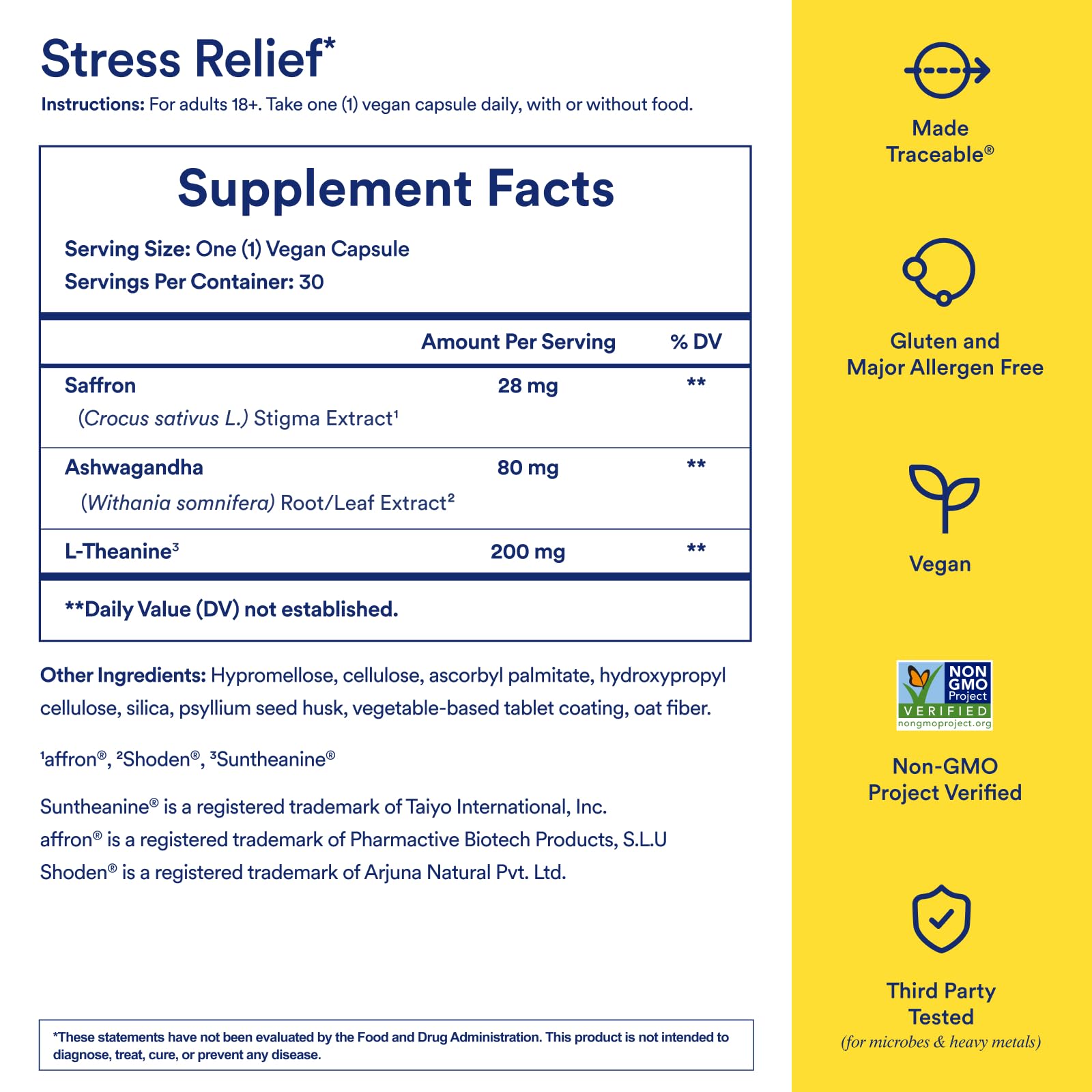 Ritual Stress Relief Supplement Shoden® Ashwagandha, Suntheanine® L-Theanine, and Saffron as affron®* BioSeries with 8-Hour Release to Support Natural Cortisol Response and Promote Calm, 30 Day - Maple Wellness Supplements