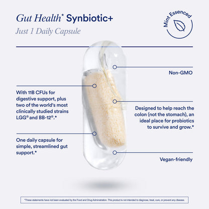 Ritual Synbiotic+ Probiotic, Prebiotic, Postbiotic, 3-in-1 Supplement for Gut Health and Digestive Support, Regularity, Bloat, Immune, Vegan Delayed-Released Daily Capsule, Women and Men, 30 Day - Maple Wellness Supplements