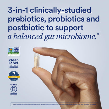Ritual Synbiotic+ Probiotic, Prebiotic, Postbiotic, 3-in-1 Supplement for Gut Health and Digestive Support, Regularity, Bloat, Immune, Vegan Delayed-Released Daily Capsule, Women and Men, 30 Day - Maple Wellness Supplements