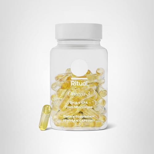 Ritual Vegan Omega 3 Supplement - Science-Backed Dose of DHA and EPA - Bioavailable Omega-3 from Algae Oil - Brain, Heart, and Eye Health Support - Maple Wellness Supplements