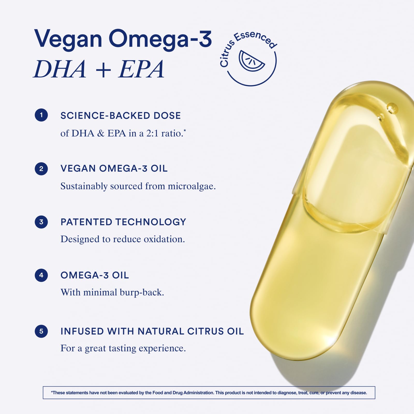 Ritual Vegan Omega 3 Supplement - Science-Backed Dose of DHA and EPA - Bioavailable Omega-3 from Algae Oil - Brain, Heart, and Eye Health Support - Maple Wellness Supplements