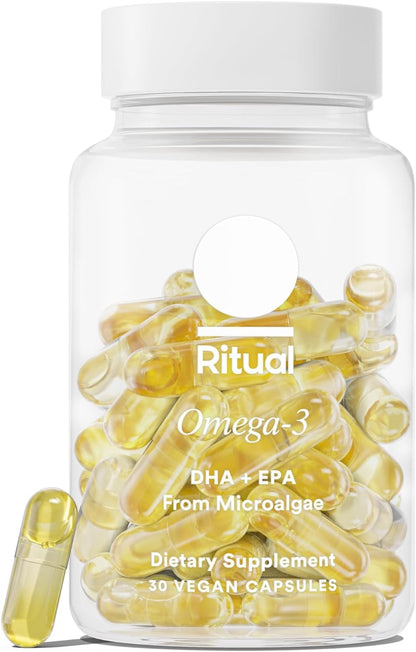 Ritual Vegan Omega 3 Supplement - Science-Backed Dose of DHA and EPA - Bioavailable Omega-3 from Algae Oil - Brain, Heart, and Eye Health Support - Maple Wellness Supplements