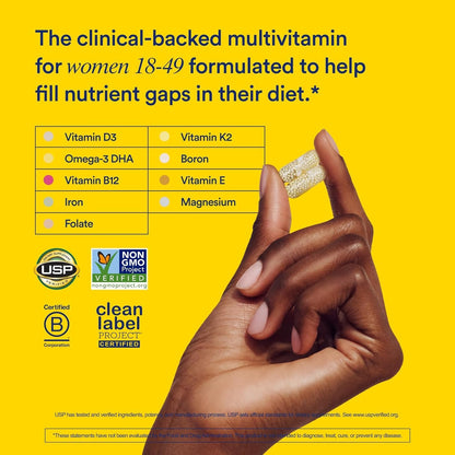 Ritual Women’s 18+ Daily Multivitamin - Key Essential Vitamins and Minerals to Support Energy, Heart, Bone, Brain Health* - Clinical Backed - Vegan - Maple Wellness Supplements