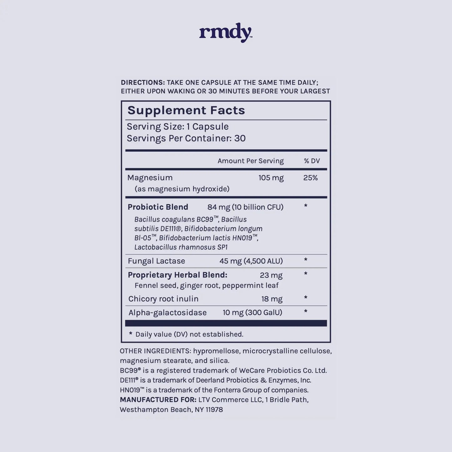 rmdy Constipation, Bloating, & Gas Relief | Relief from Diarrhea, & IBS | Probiotic for Digestive Health & Gut | 30 Capsules - Maple Wellness Supplements