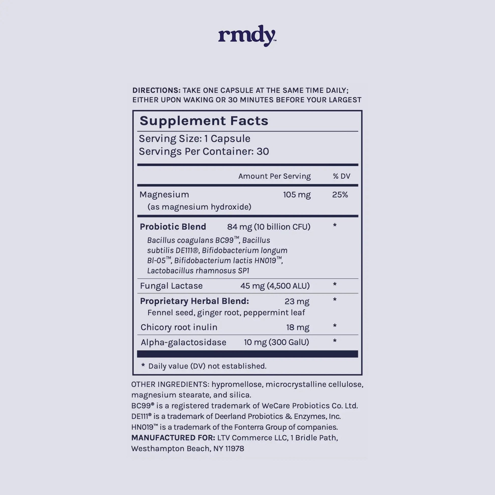 rmdy Constipation, Bloating, & Gas Relief | Relief from Diarrhea, & IBS | Probiotic for Digestive Health & Gut | 30 Capsules - Maple Wellness Supplements