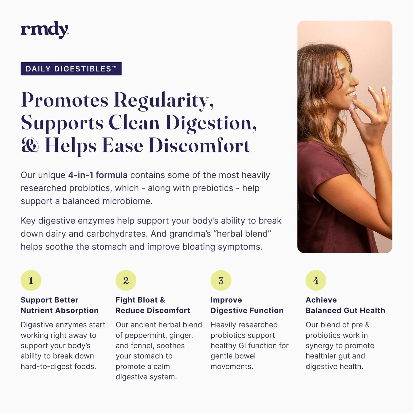 rmdy Constipation, Bloating, & Gas Relief | Relief from Diarrhea, & IBS | Probiotic for Digestive Health & Gut | 30 Capsules - Maple Wellness Supplements