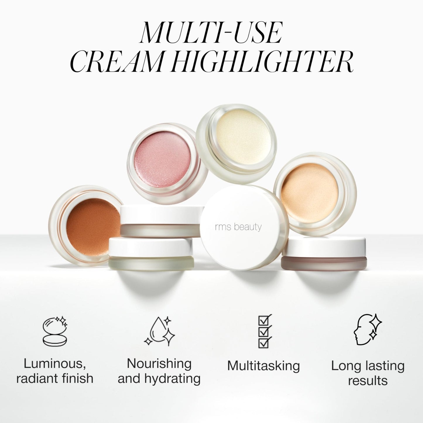 RMS Beauty Luminizer - Cream Highlighter Makeup, Luminous Dewy Makeup Highlighter Eyeshadow, Body Shimmer, Face Highlighters & Luminizers, Glow Makeup - Maple Wellness Supplements