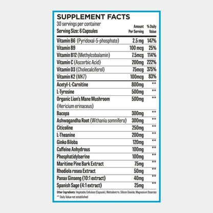ROAR AMBITION Genuine Hunter Focus Premium Nootropic Brain Supplement for Memory and Focus - US Made with All Natural Ingredients Incl L-Theanine, Bacopa Monnieri & Lion's Mane - Maple Wellness Supplements