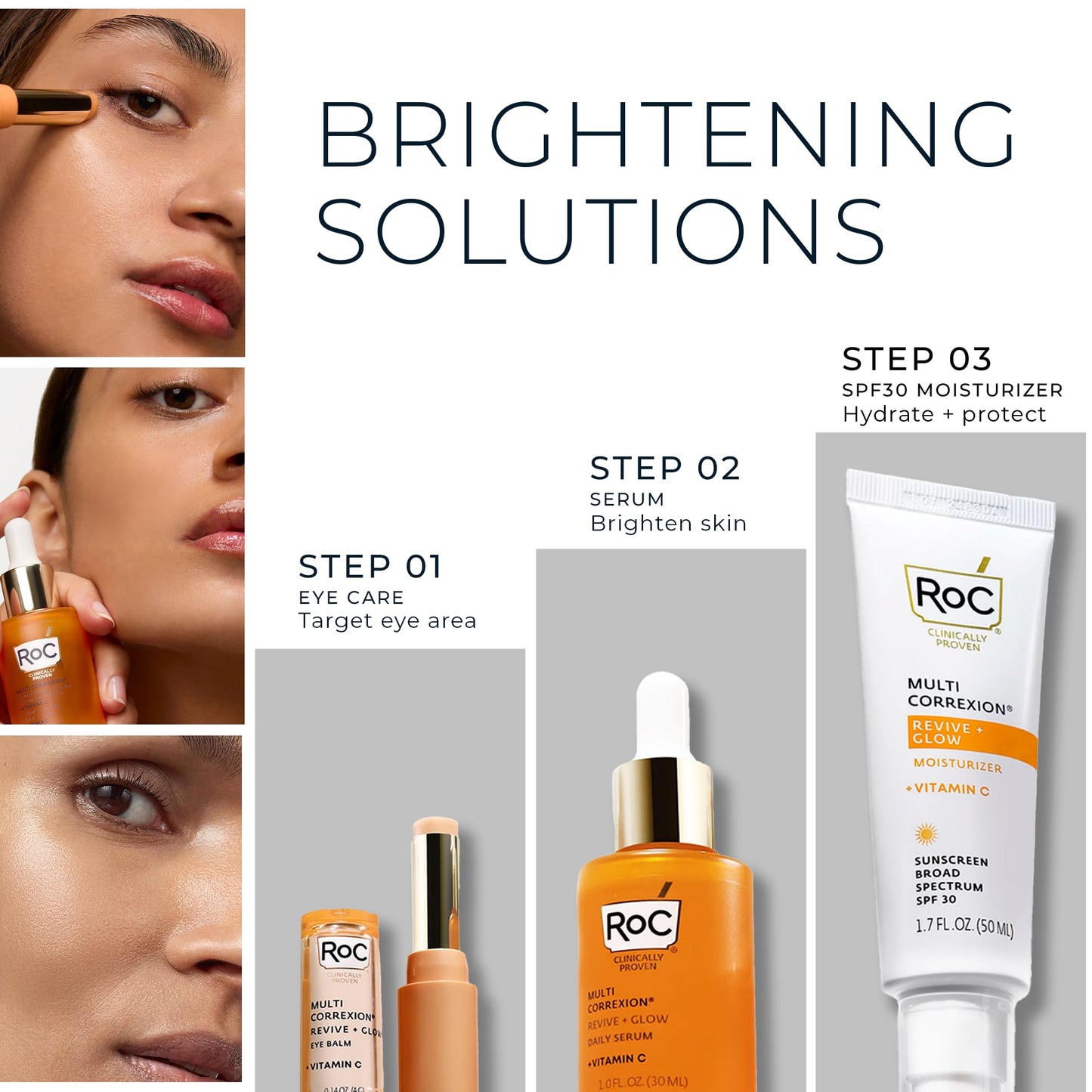 RoC Multi Correxion Revive + Glow Eye Balm with Vitamin C (0.14 oz) + Retinol Eye Cream Packette - Maple Wellness Supplements