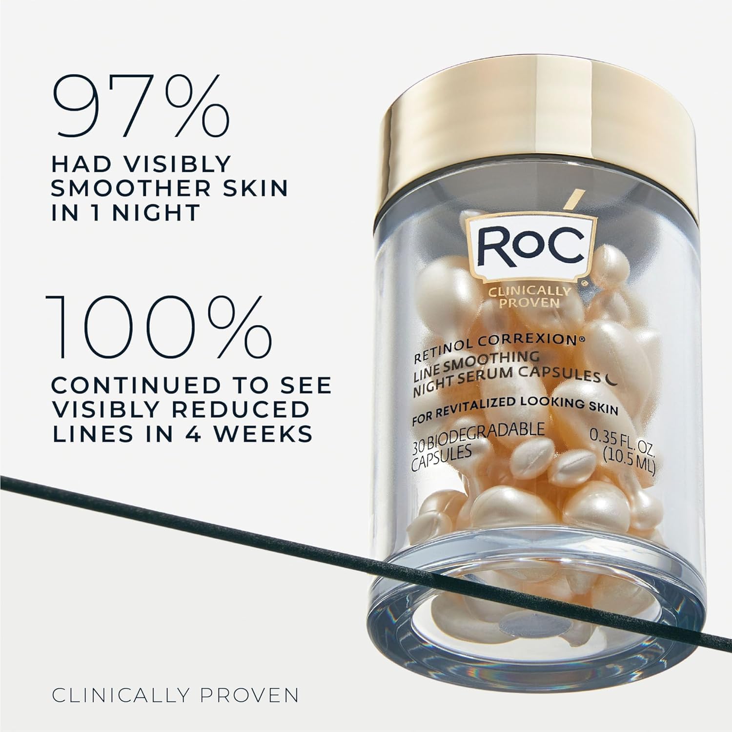 RoC Retinol Correxion Anti-Aging Wrinkle Night Serum, Retinol Serum for Face, Daily Treatment for Fine Lines - Maple Wellness Supplements