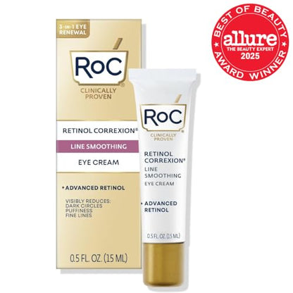 RoC Retinol Correxion Under Eye Cream for Dark Circles & Puffiness, Daily Wrinkle Cream - Maple Wellness Supplements