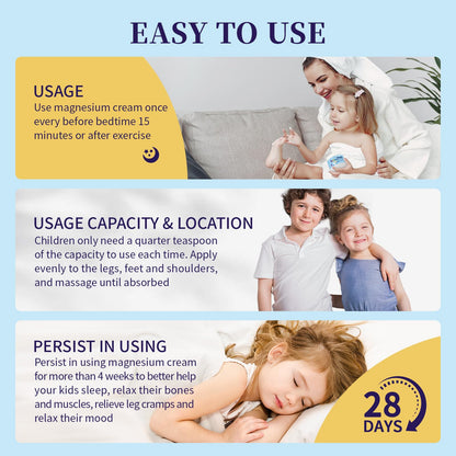 RodPere Magnesium Lotion for Kids & Babies, Bedtime Magnesium Cream for Sleep, Leg Cramps, Lavender Calming Magnesium Oil Lotion for Bone & Muscle Relaxation, Apply to Feet, Legs, Body, 4 OZ. - Maple Wellness Supplements