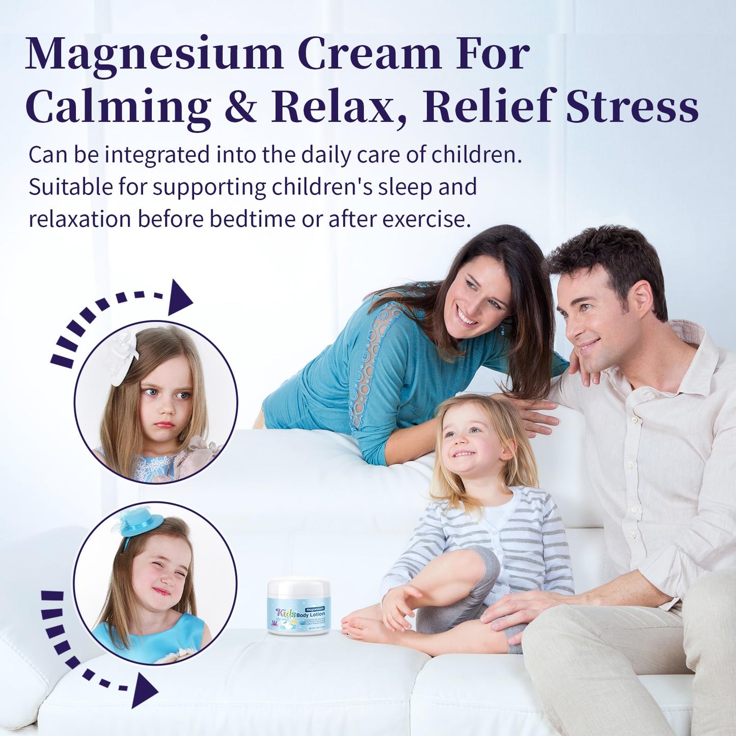 RodPere Magnesium Lotion for Kids & Babies, Bedtime Magnesium Cream for Sleep, Leg Cramps, Lavender Calming Magnesium Oil Lotion for Bone & Muscle Relaxation, Apply to Feet, Legs, Body, 4 OZ. - Maple Wellness Supplements