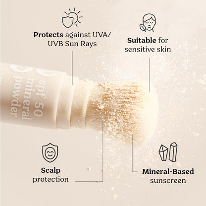 Roe Wellness- Kids SPF 50 Brush On Mineral Sunscreen Powder EWG, Reef-Friendly, Easy to Apply for Kids, Babies & Parents - Maple Wellness Supplements