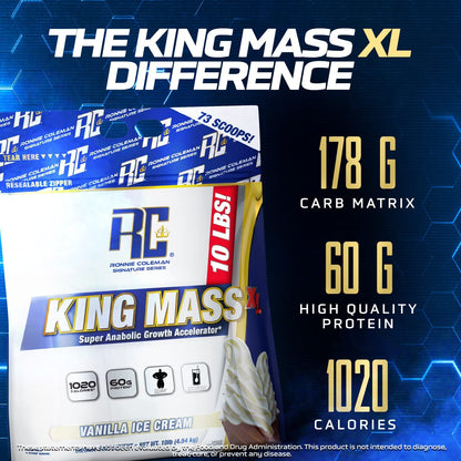 Ronnie Coleman Signature Series King Mass XL Mass Gainer Protein Powder, Muscle - Maple Wellness Supplements