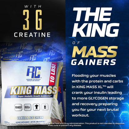 Ronnie Coleman Signature Series King Mass XL Mass Gainer Protein Powder, Muscle - Maple Wellness Supplements