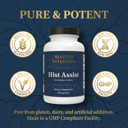 Rooted Intuition Hist Assist | Seasonal Sinus & Immune Balance Formula | Quercetin Bromelain NAC Nettle | Non-GMO Gluten Free | 40 Capsules - Maple Wellness Supplements