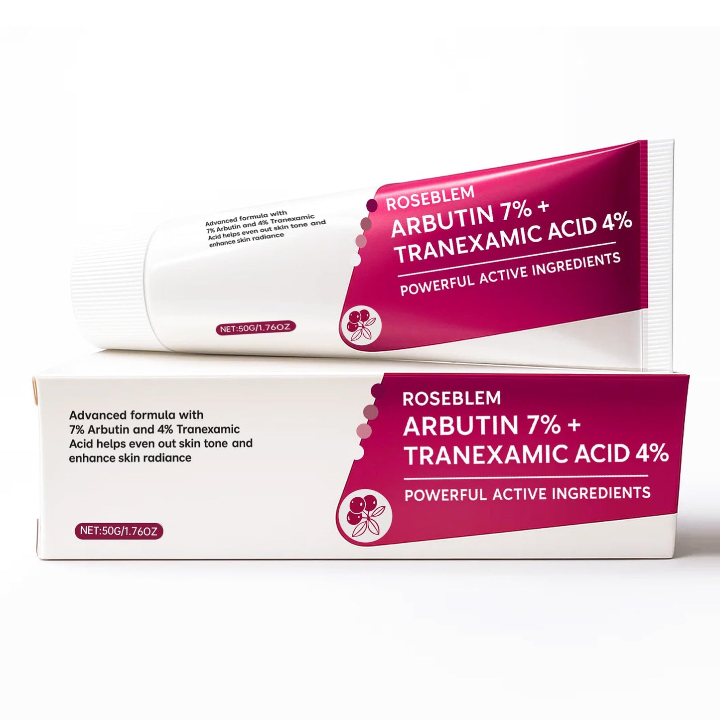 Roseblem Arbutin 7% + Tranexamic Acid 4% Face Cream for Dark Spots & Uneven Skin Tone - Maple Wellness Supplements